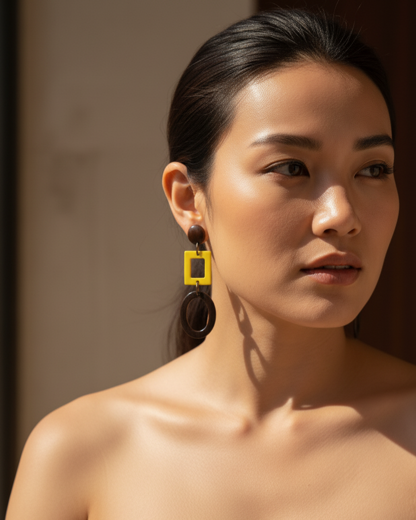 Bông tai sơn mài dáng dài thời trang Hity