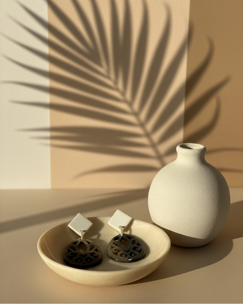 Bông tai sơn mài giọt lệ thời trang Hity