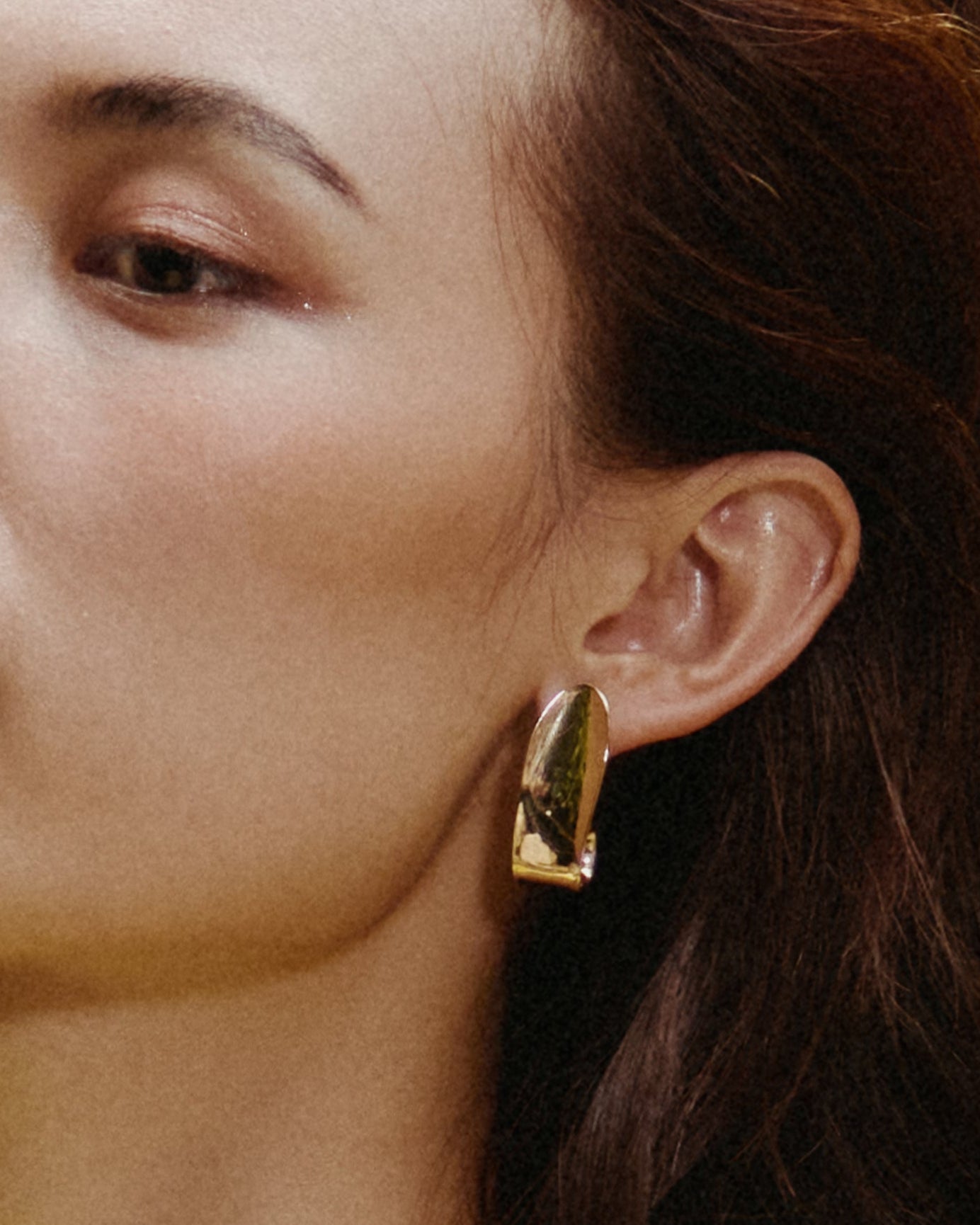 Bông tai bảng to statement vàng thời trang Hity