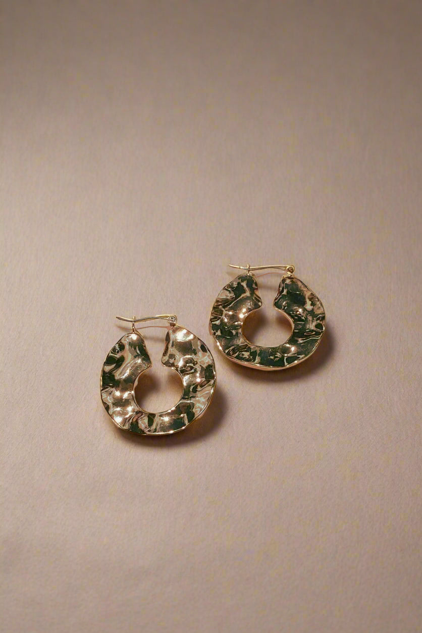 Bông tai tròn gợn sóng thời trang Hity