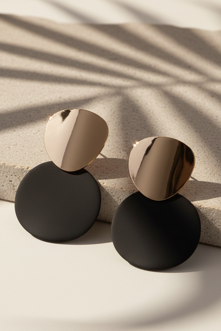 Bông tai tròn mạ vàng thời trang Hity