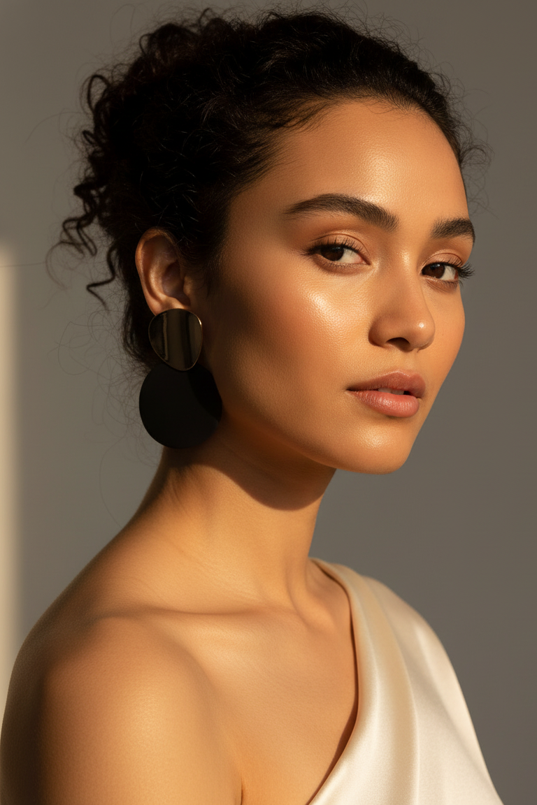 Bông tai tròn mạ vàng thời trang Hity