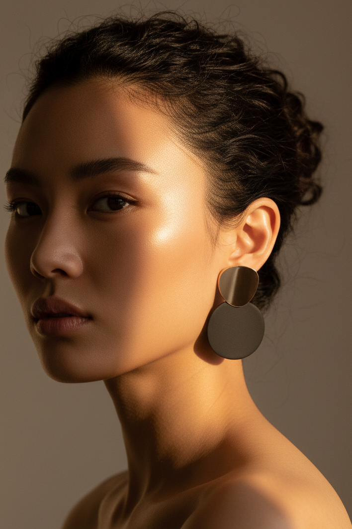 Bông tai tròn mạ vàng thời trang Hity