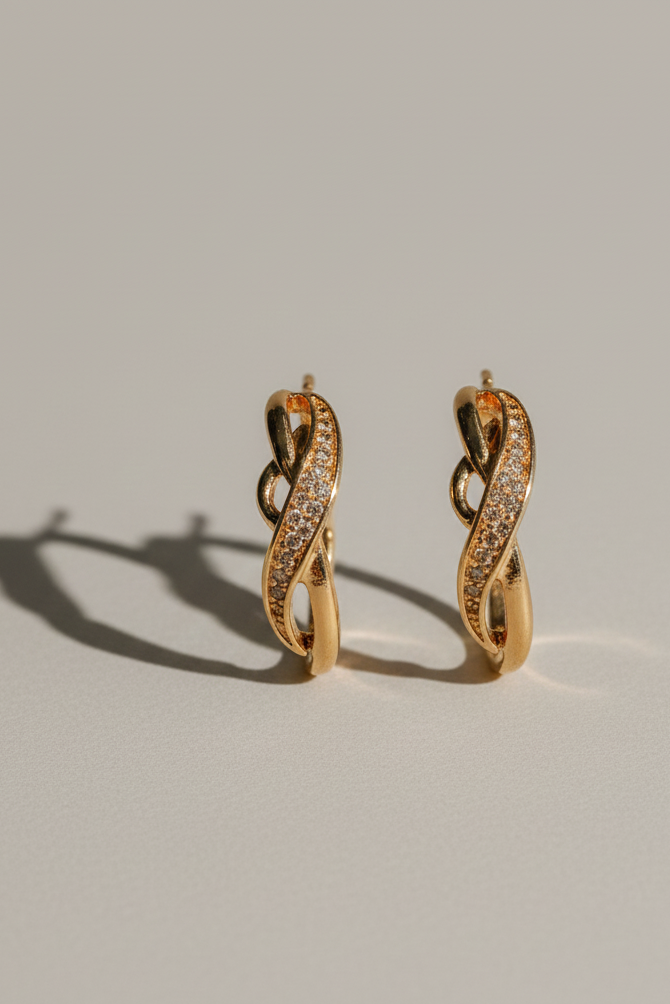 Bông tai tròn xoắn mạ vàng thời trang Hity