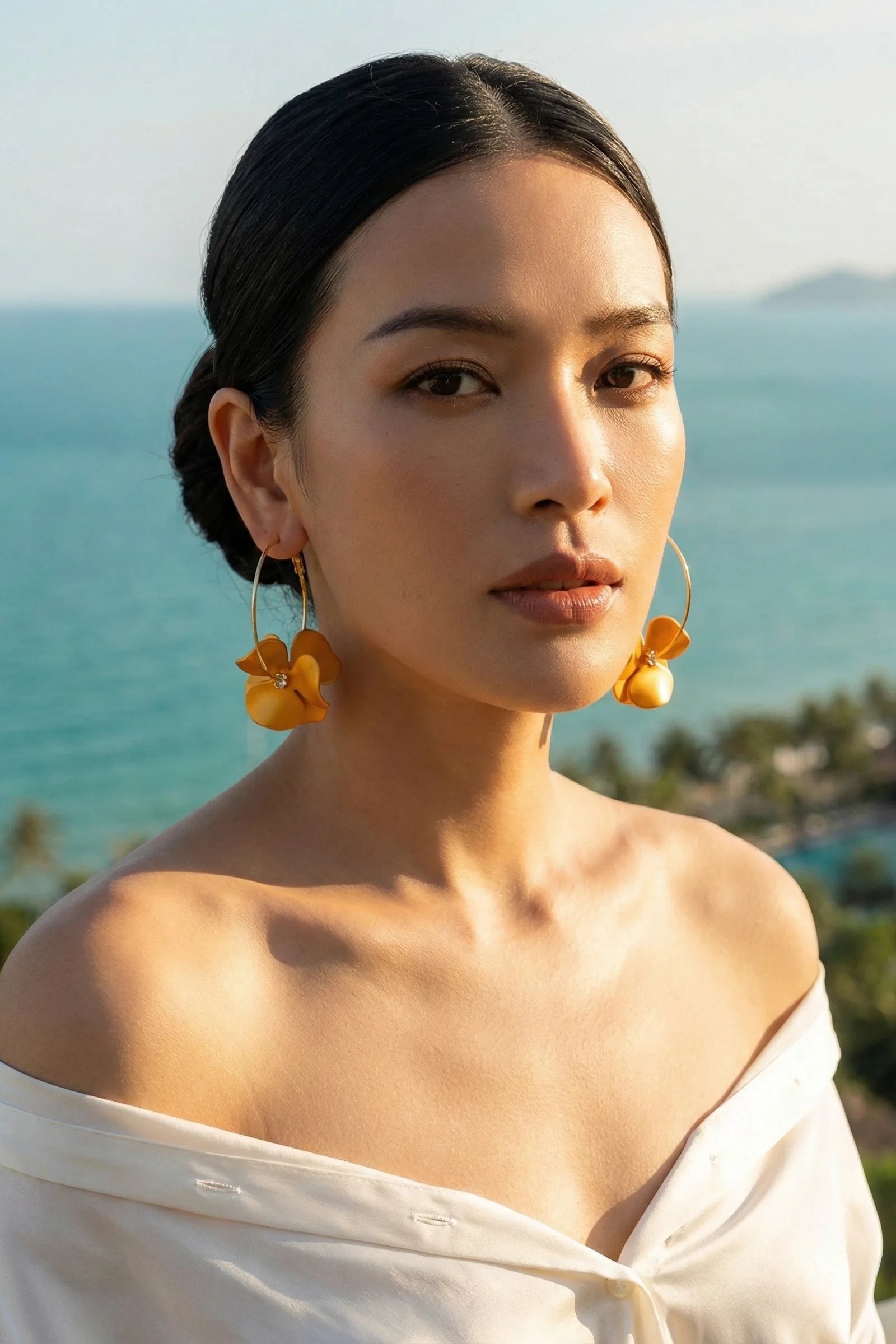 Bông tai tròn hoa thời trang Hity