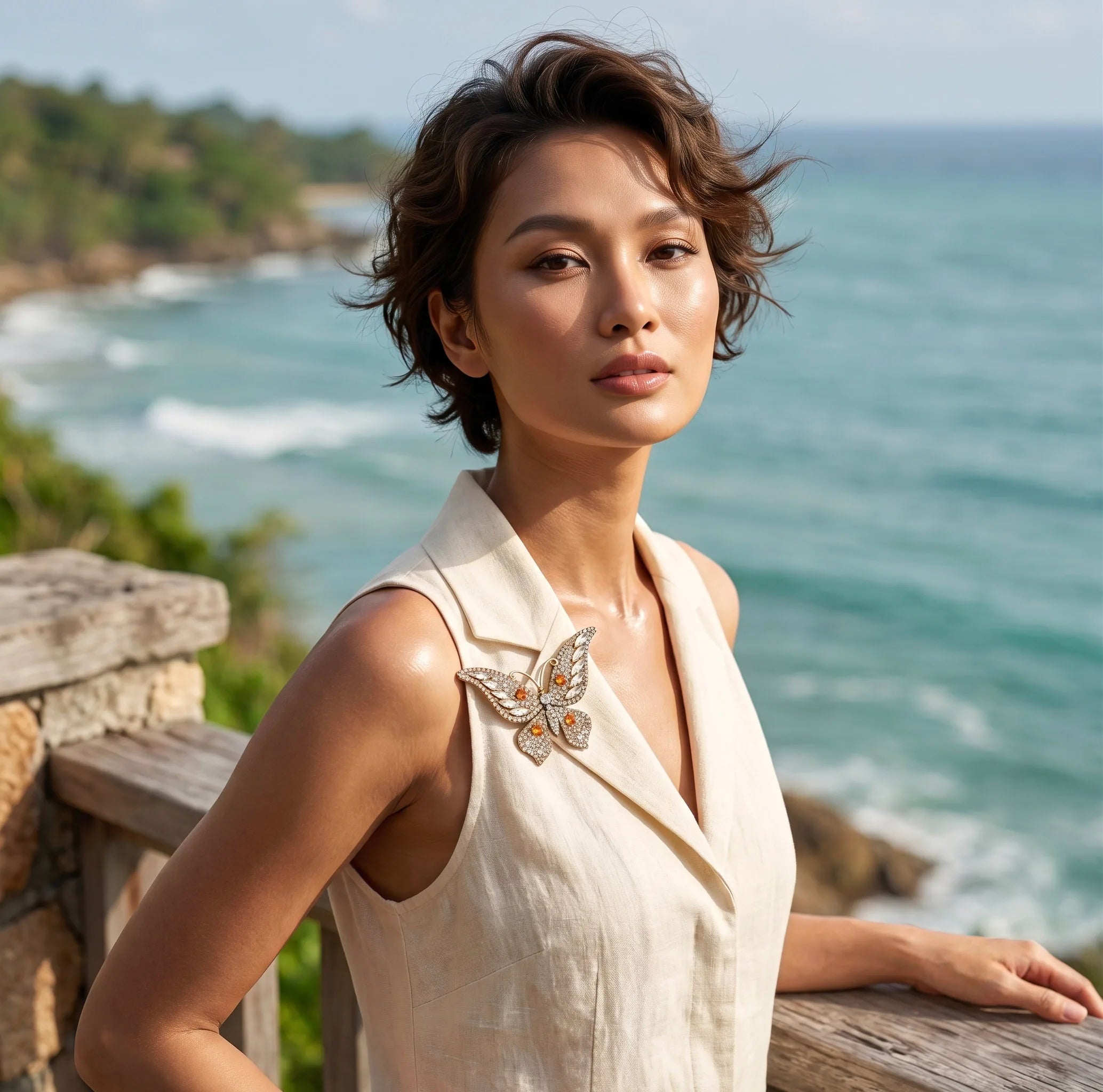 Cài áo cánh bướm nạm pha lê thời trang Hity
