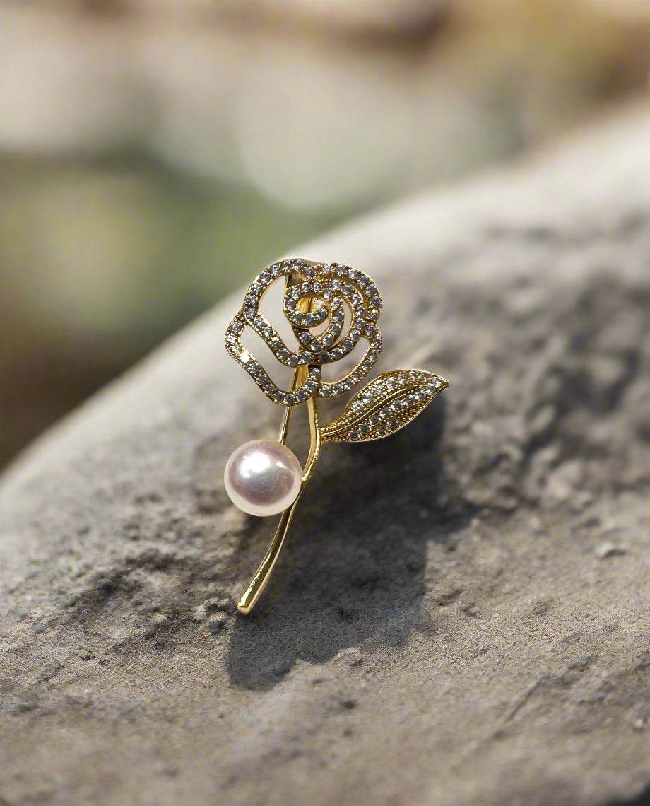 Cài Áo Ngọc Trai Baroque Trà - Hity