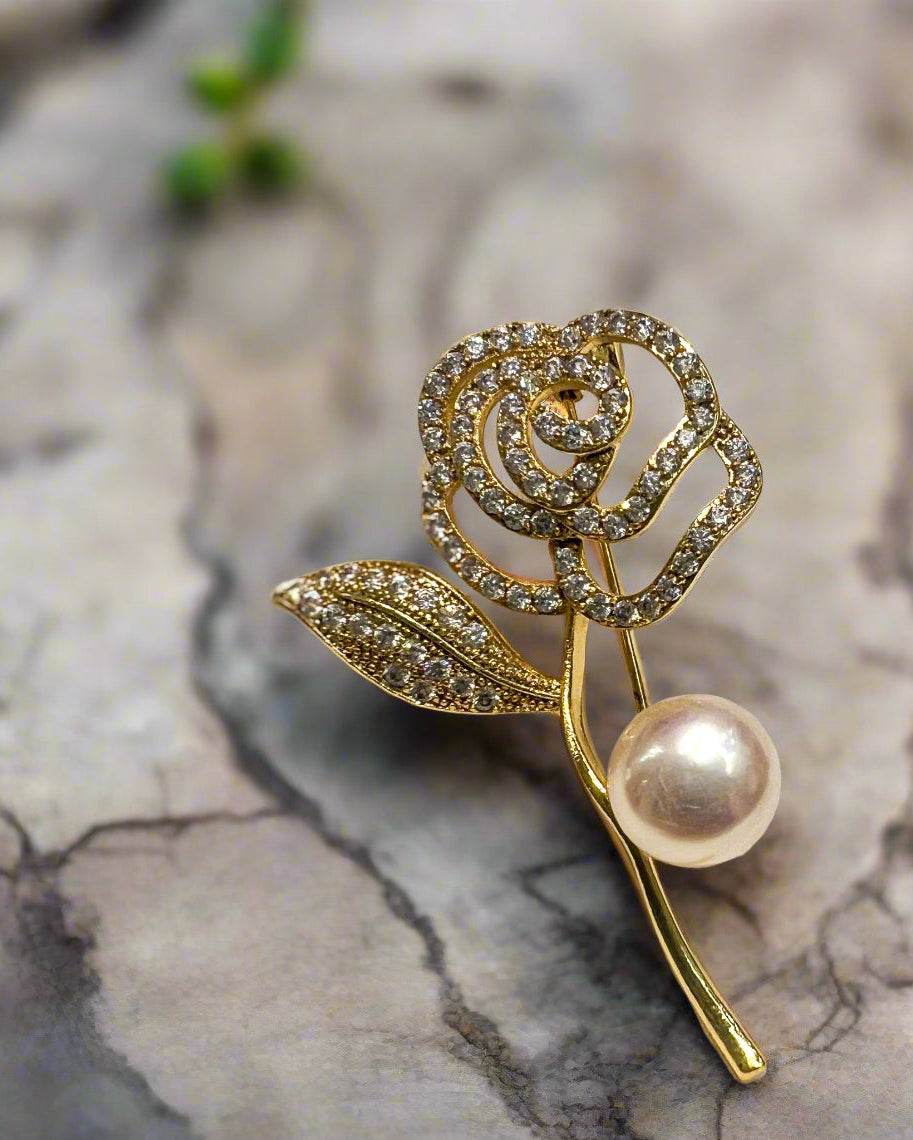 Cài Áo Ngọc Trai Baroque Trà - Hity