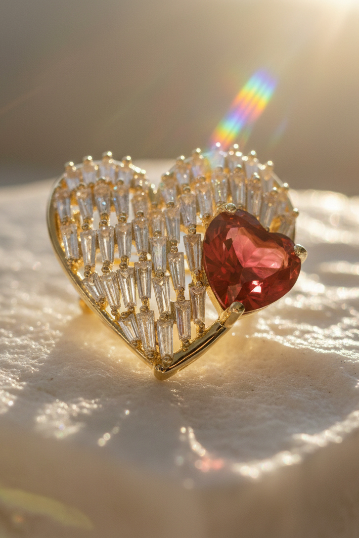 Cài áo trái tim đính pha lê thời trang Hity