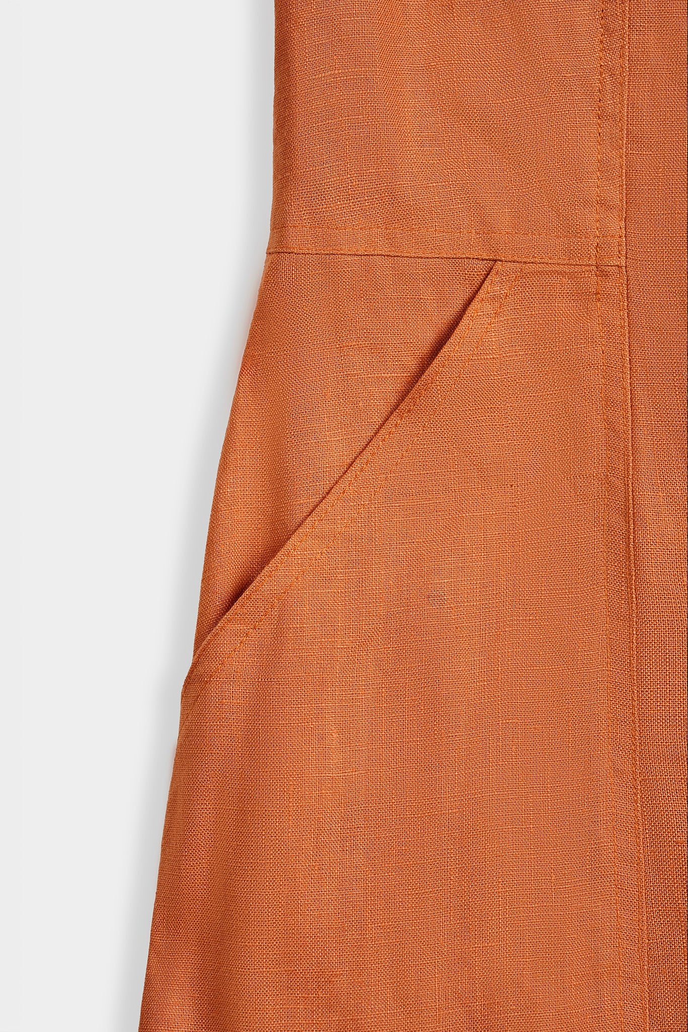 Đầm ôm chữ A linen cam thời trang Hity