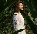 Đầm suông linen trắng thêu tay Mơ thời trang Hity