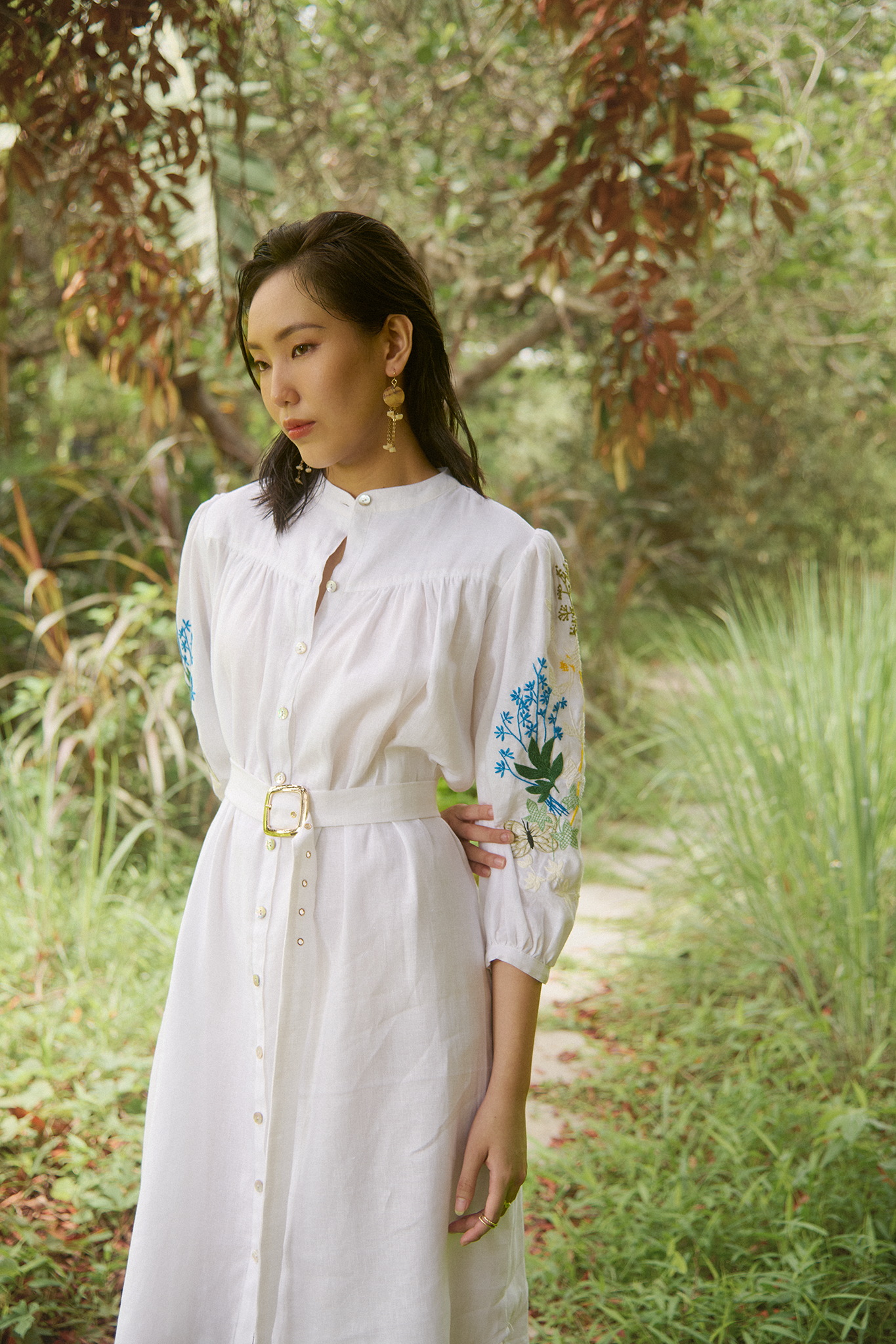 Đầm suông linen thêu tay Mơ thời trang Hity