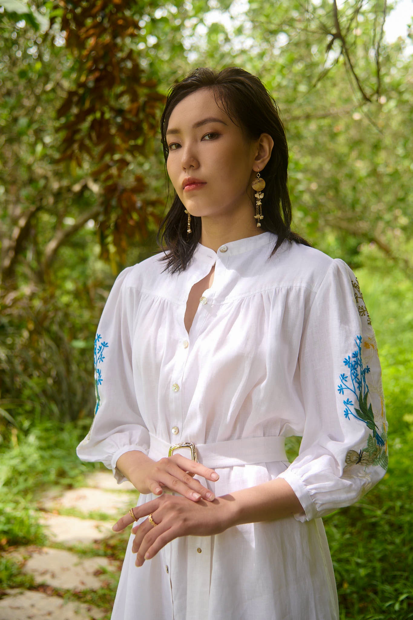 Đầm suông linen thêu tay Mơ thời trang Hity