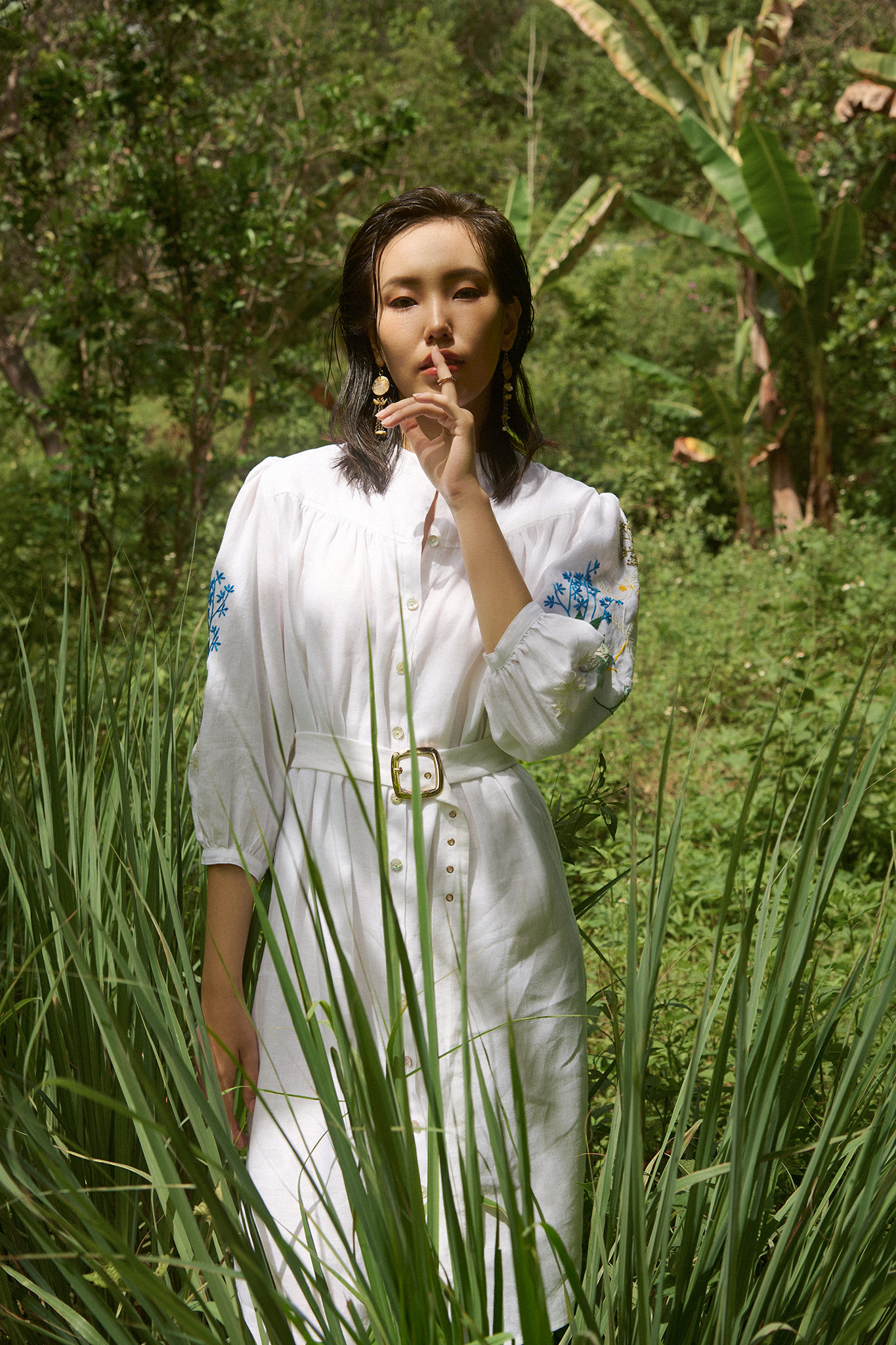 Đầm suông linen thêu tay Mơ thời trang Hity