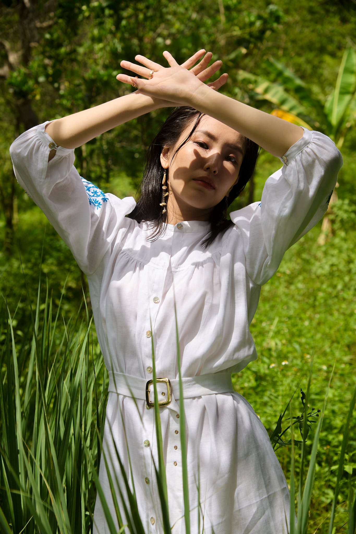 Đầm suông linen thêu tay Mơ thời trang Hity