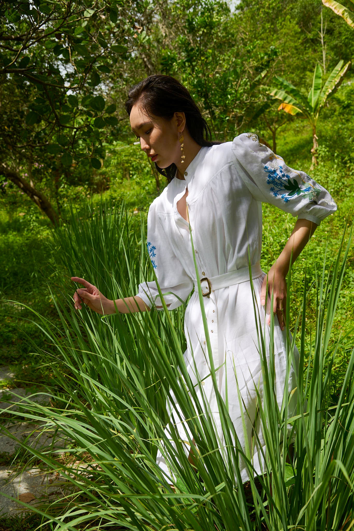 Đầm suông linen thêu tay Mơ thời trang Hity