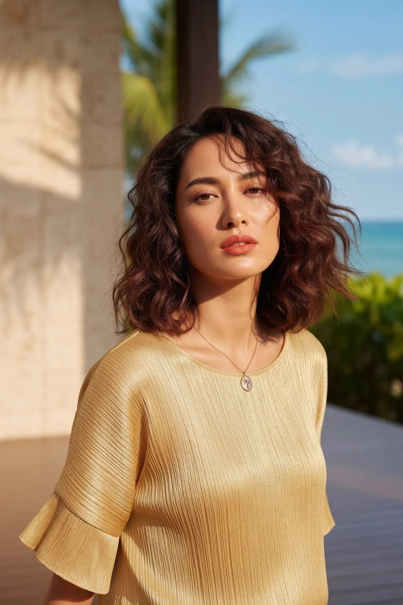 Đầm lụa dún Tám Lăng vàng rễ cây nhàu thời trang Hity