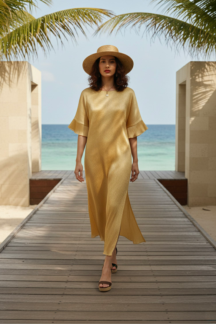 Đầm lụa tơ tằm lãnh Mỹ A thời trang bền vững Hity