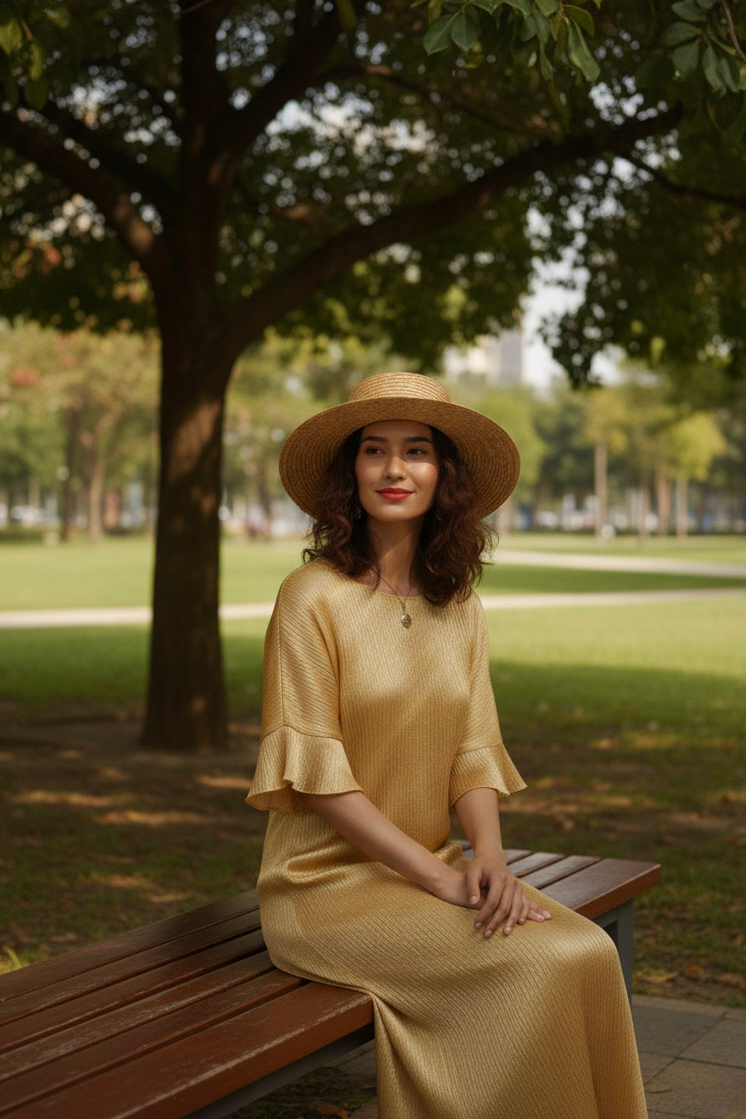 Đầm lụa tơ tằm lãnh Mỹ A thời trang bền vững Hity