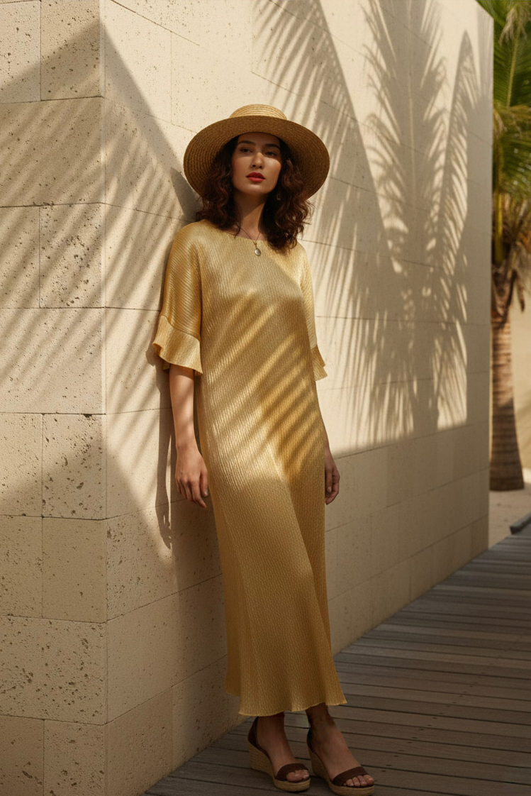 Đầm lụa tơ tằm lãnh Mỹ A thời trang bền vững Hity