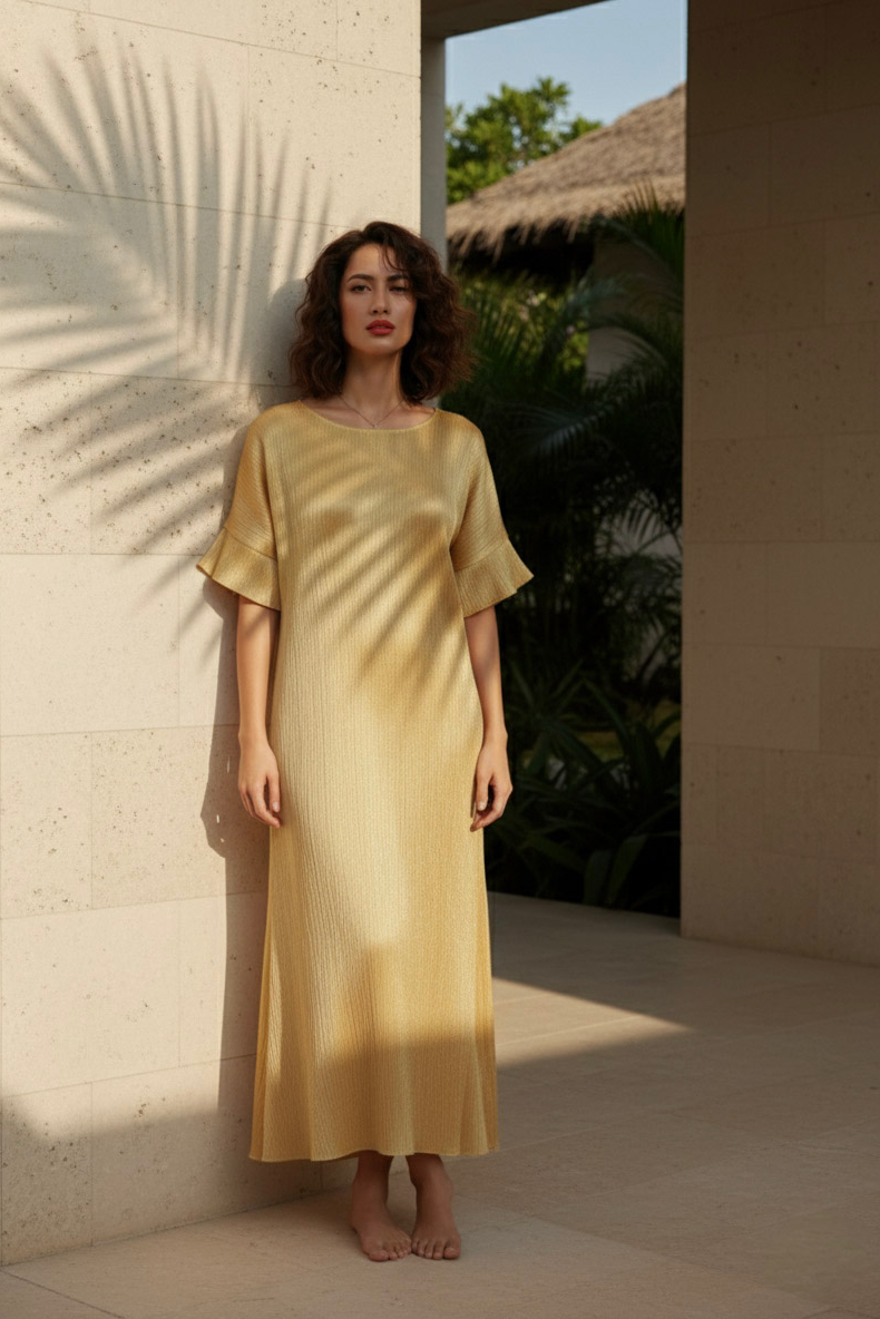 Đầm lụa tơ tằm lãnh Mỹ A thời trang bền vững Hity