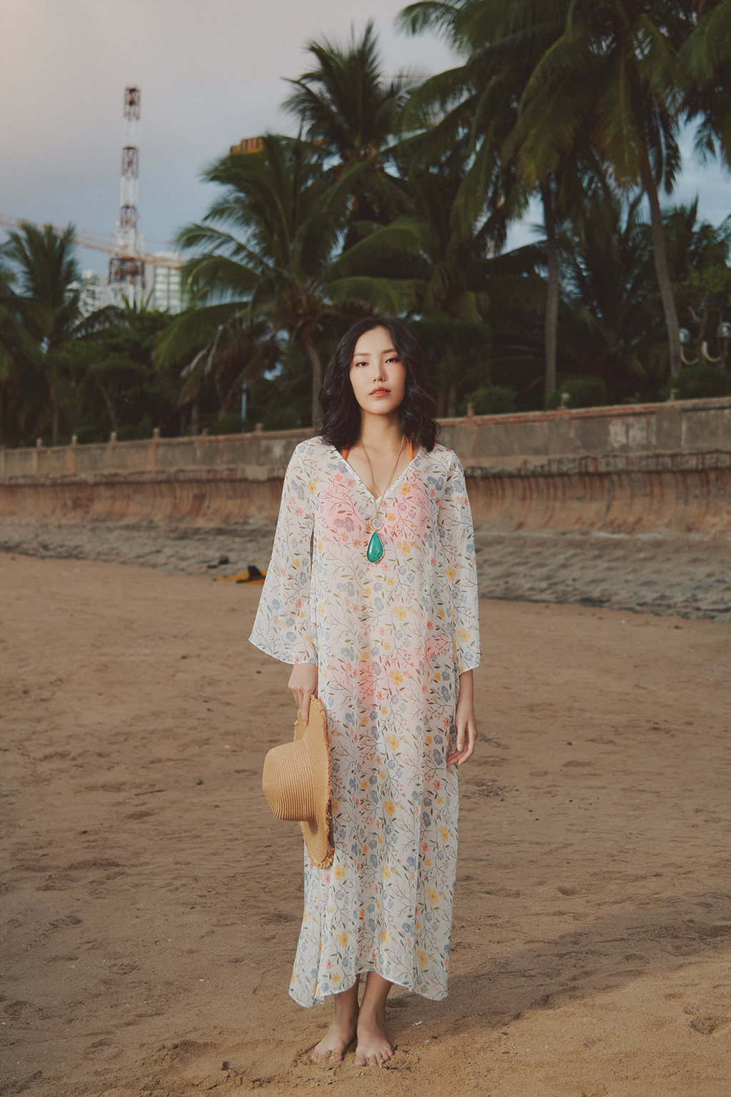 Áo choàng kaftan đi biển thời trang Hity