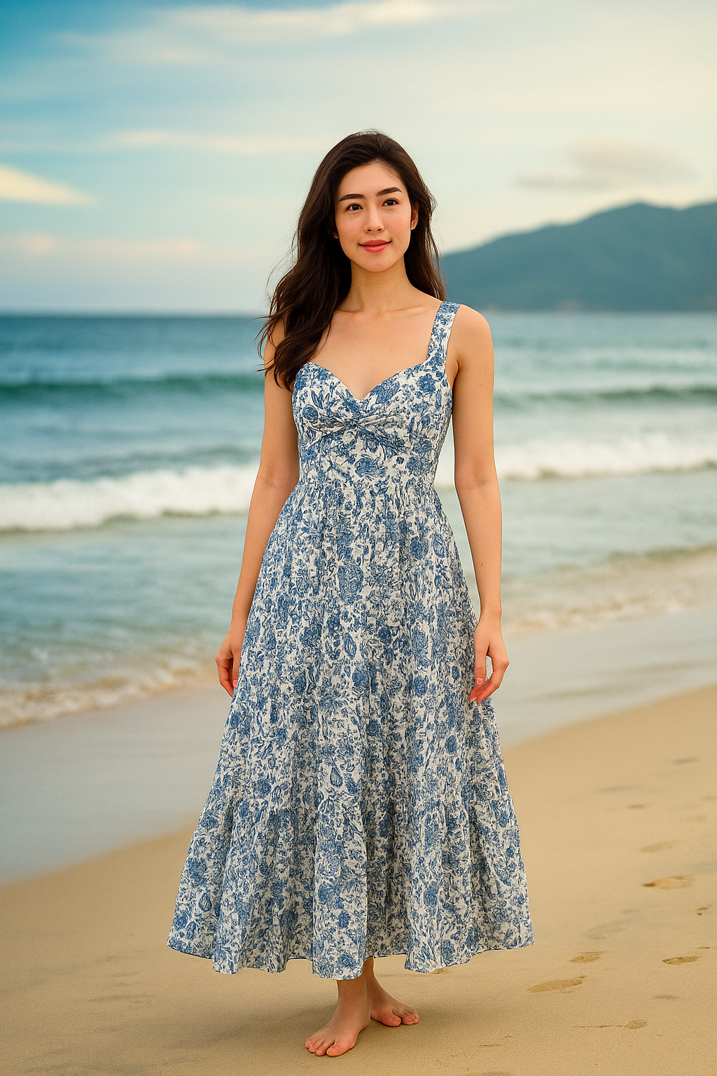Đầm maxi hai dây cotton thời trang Hity