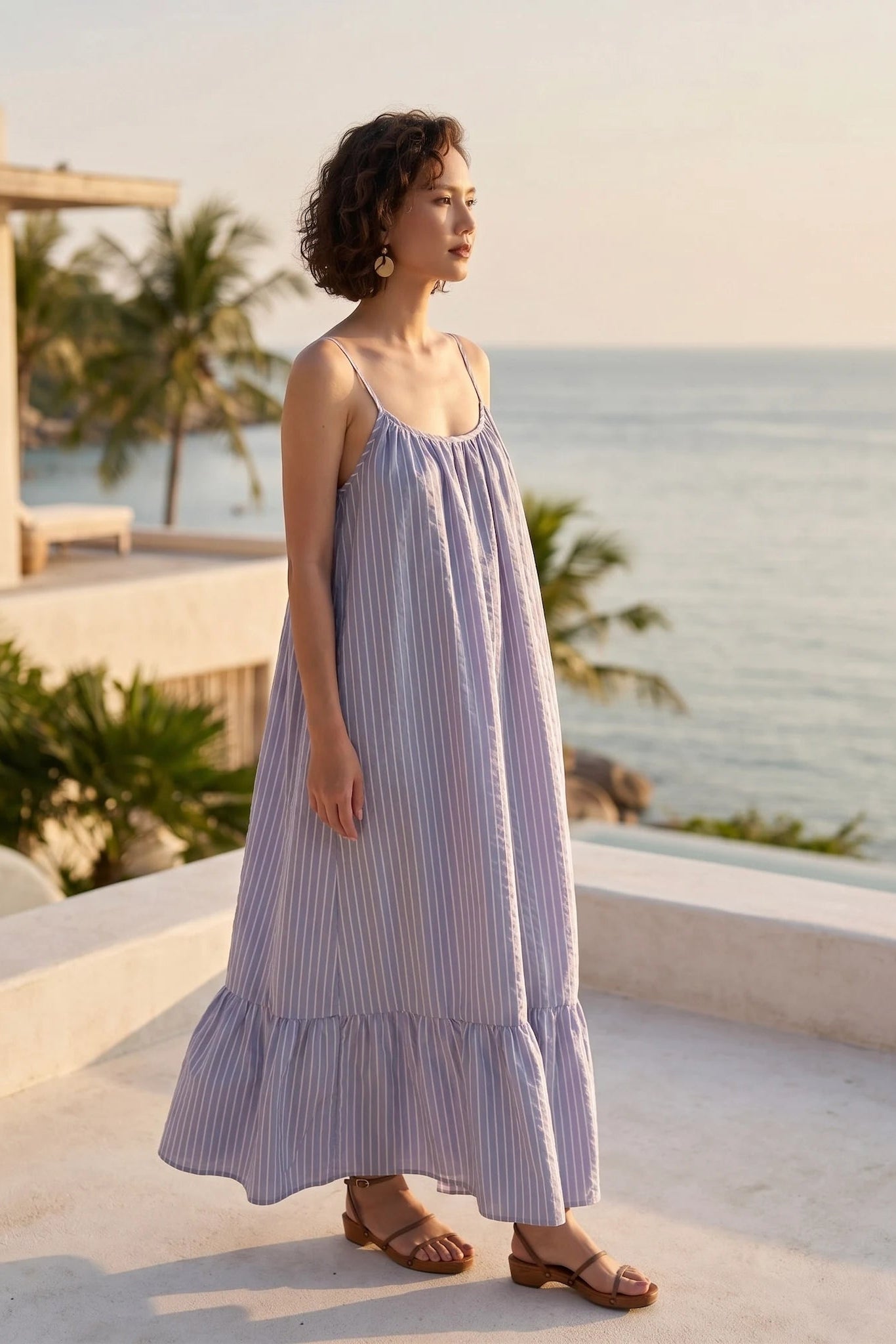 Đầm maxi hở lưng resort thời trang Hity