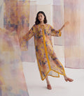Đầm maxi kaftan vai gai xanh ramie thời trang Hity