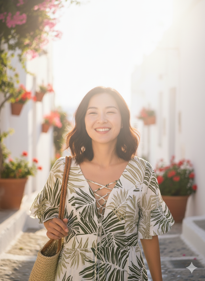 Đầm maxi linen lá cọ thời trang Hity