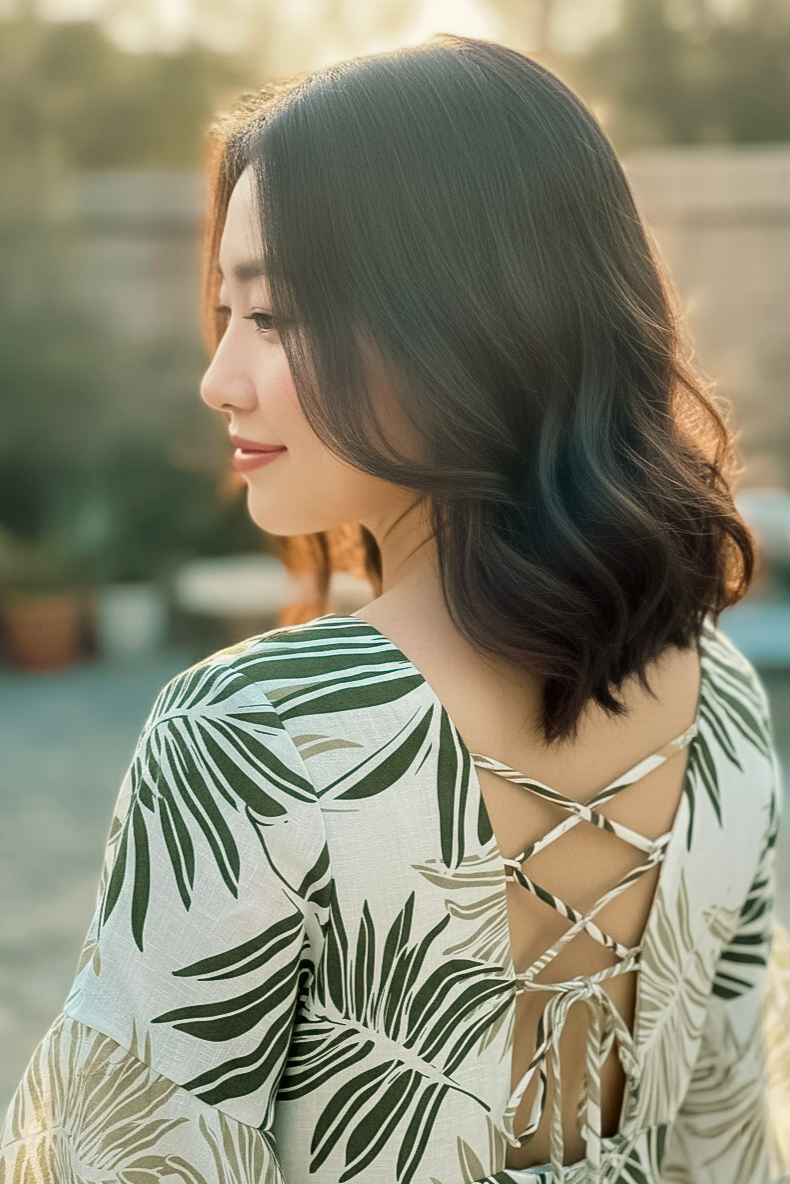 Đầm maxi linen lá cọ thời trang Hity