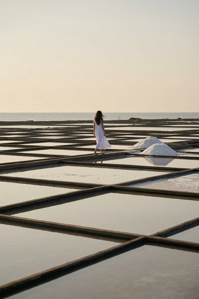 Đầm maxi linen trắng tua rua thời trang Hity