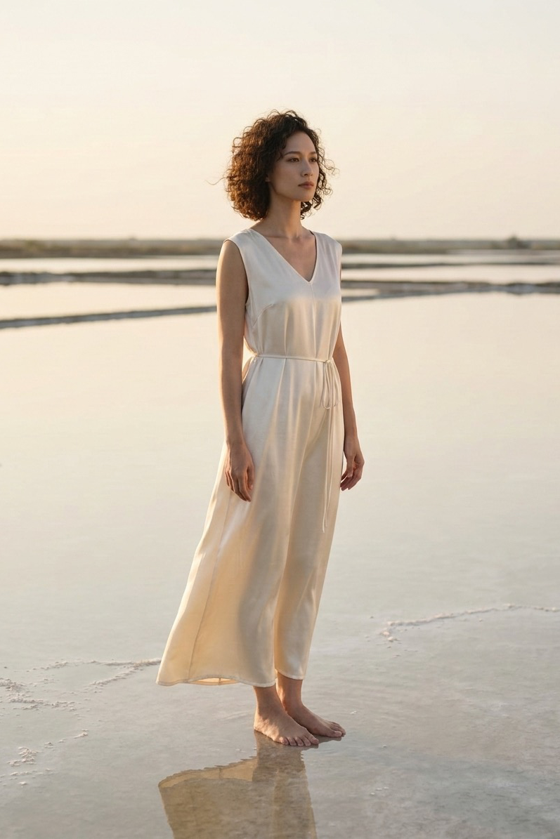 Đầm maxi lụa tơ tằm Bảo Lộc thời trang Hity