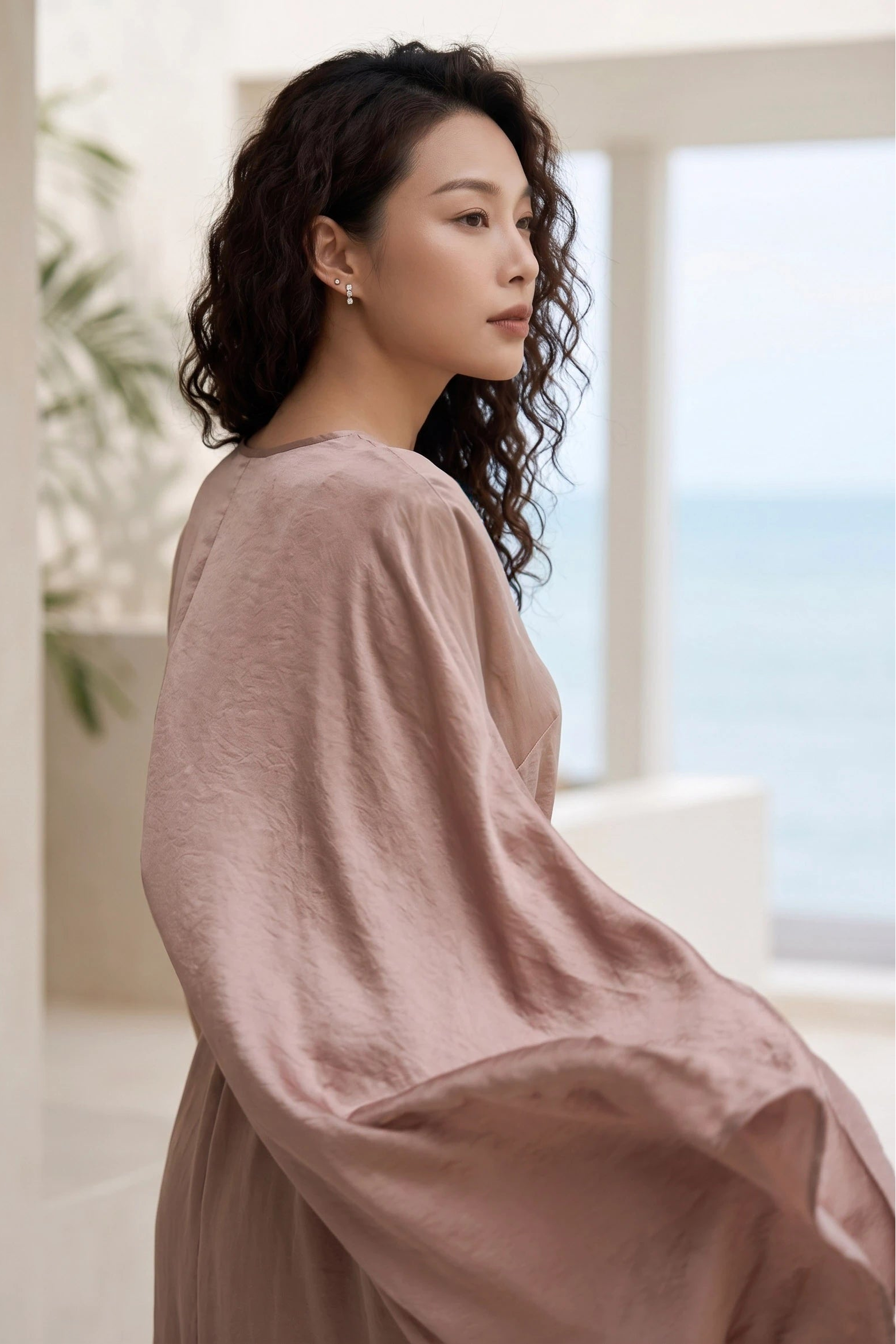 Đầm maxi dáng suông không tay màu be thời trang Hity