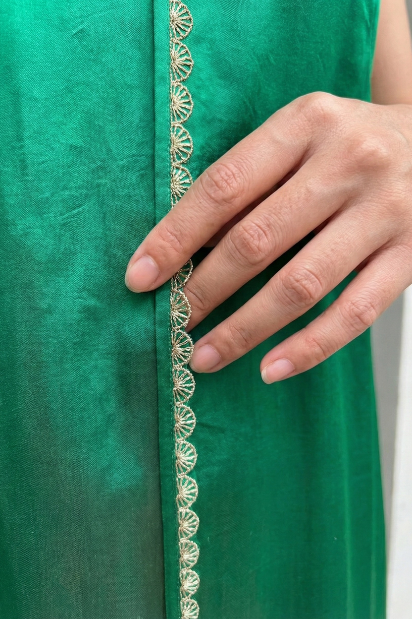 Đầm maxi lụa tơ tằm thêu tay thời trang Hity