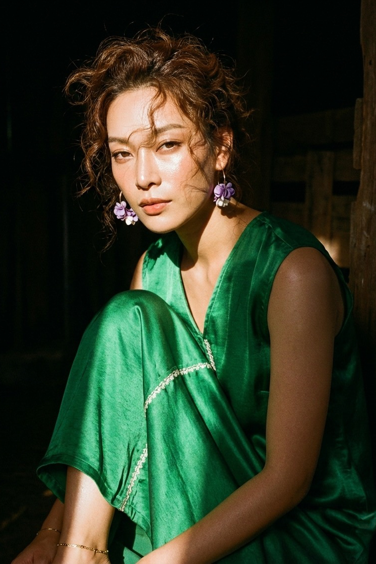 Đầm maxi lụa tơ tằm thêu tay thời trang Hity