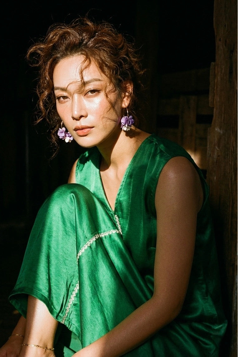 Đầm maxi lụa tơ tằm thêu tay thời trang Hity