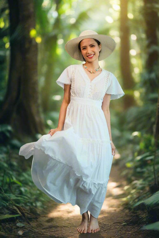 Đầm Maxi Cotton Mây - Hity