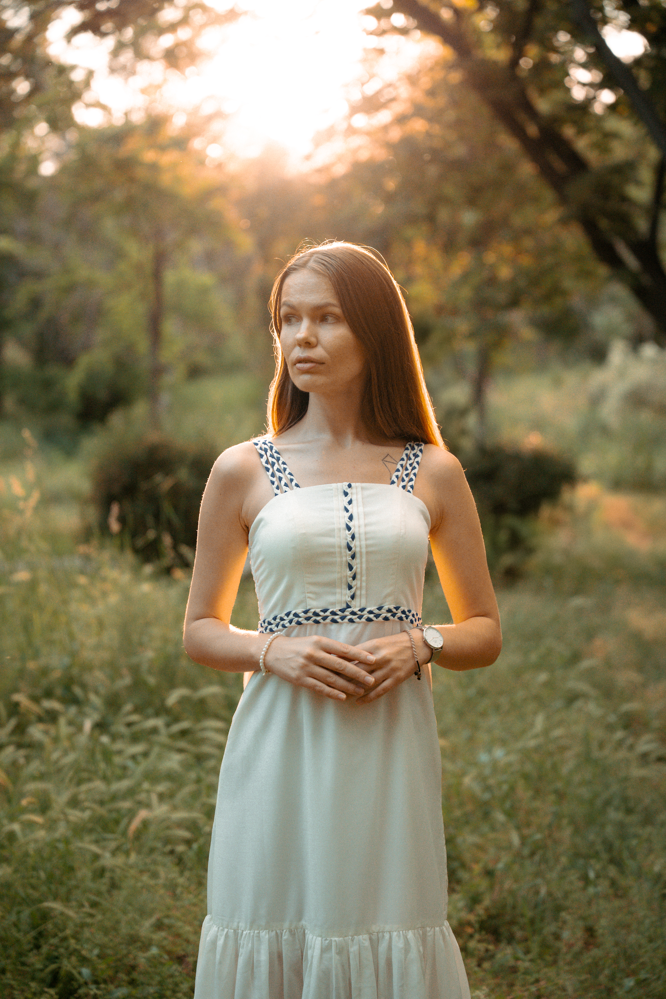 Đầm maxi trắng hai dây cotton thời trang Hity