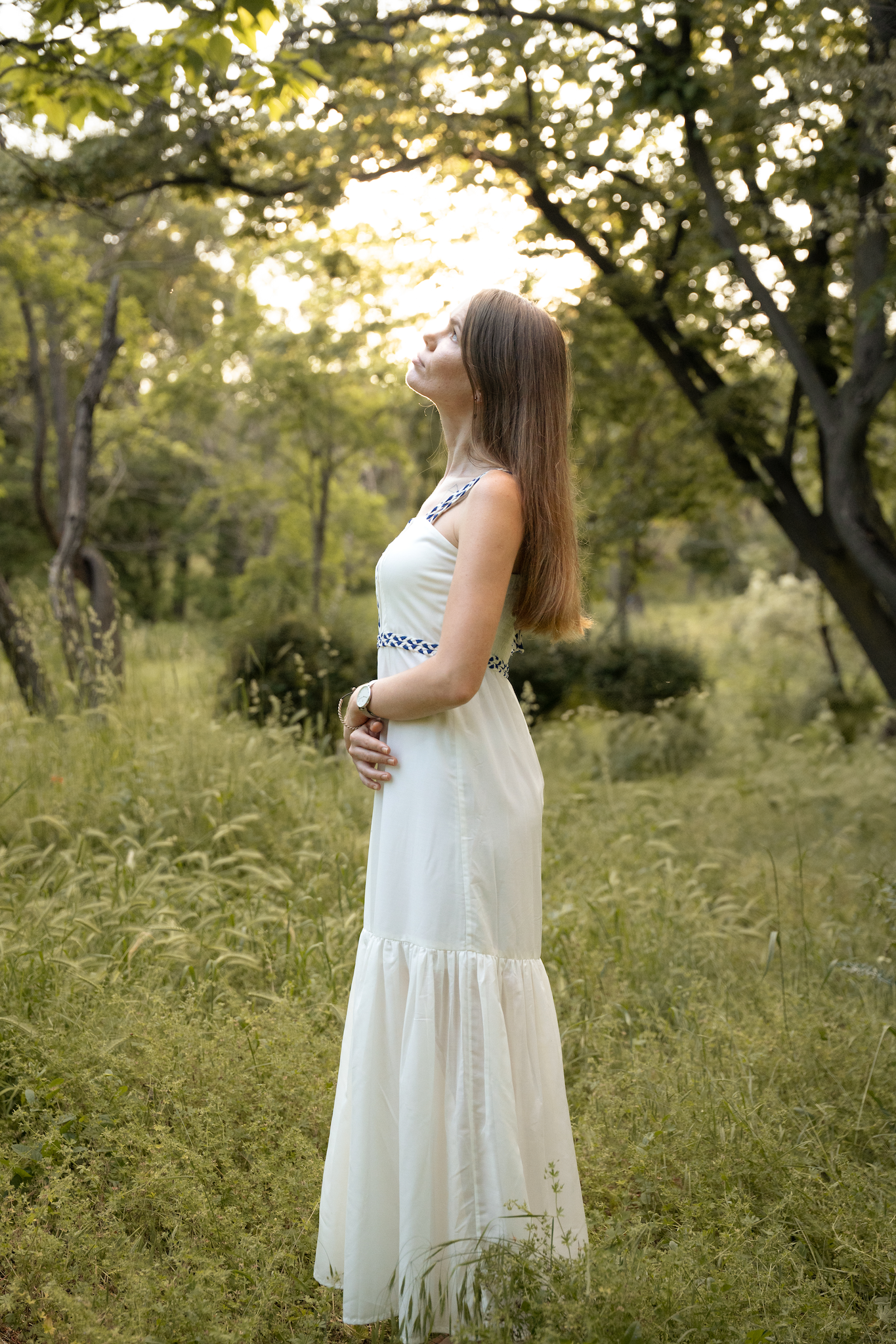 Đầm maxi trắng hai dây cotton thời trang Hity