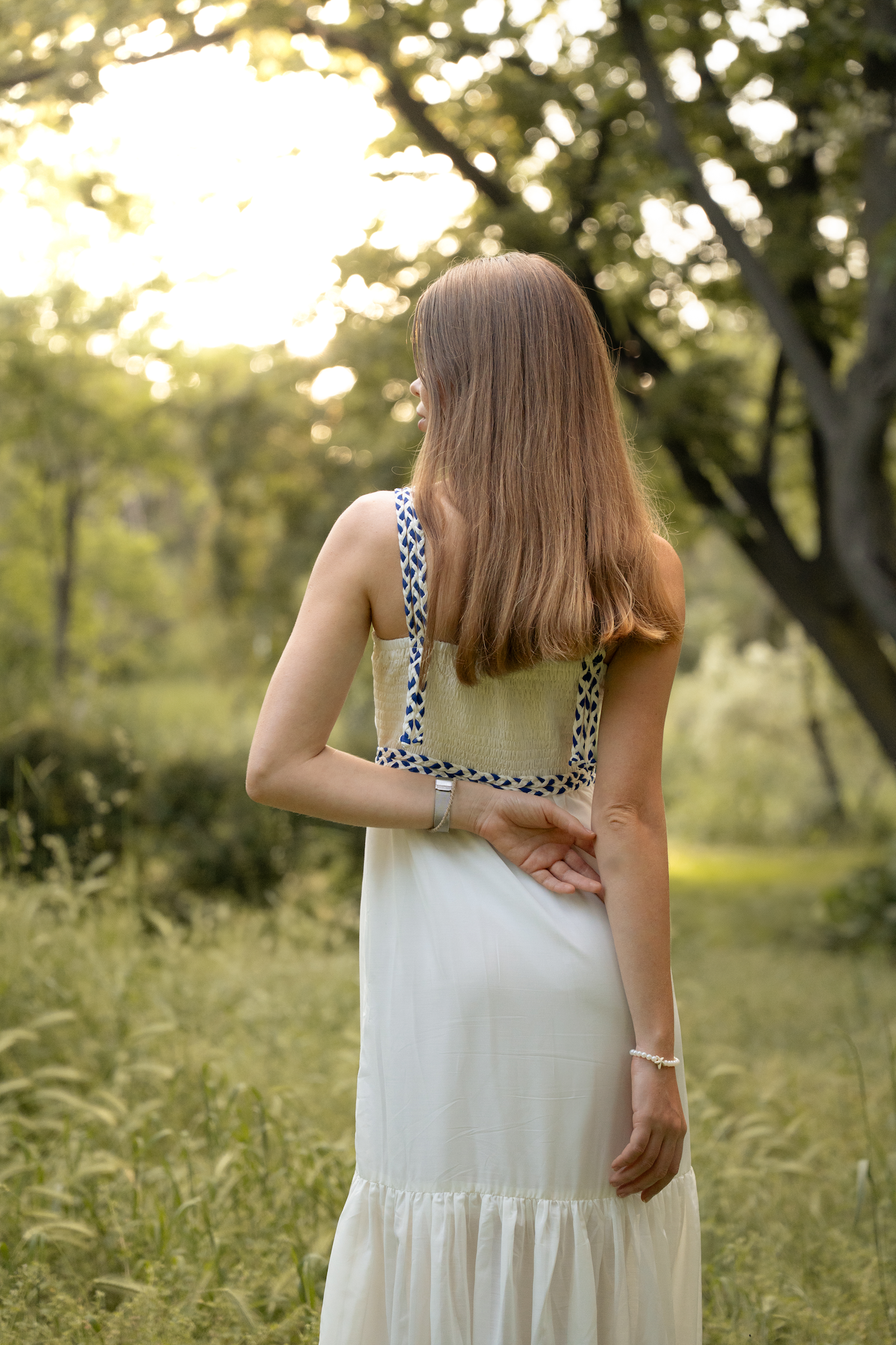 Đầm maxi trắng hai dây cotton thời trang Hity