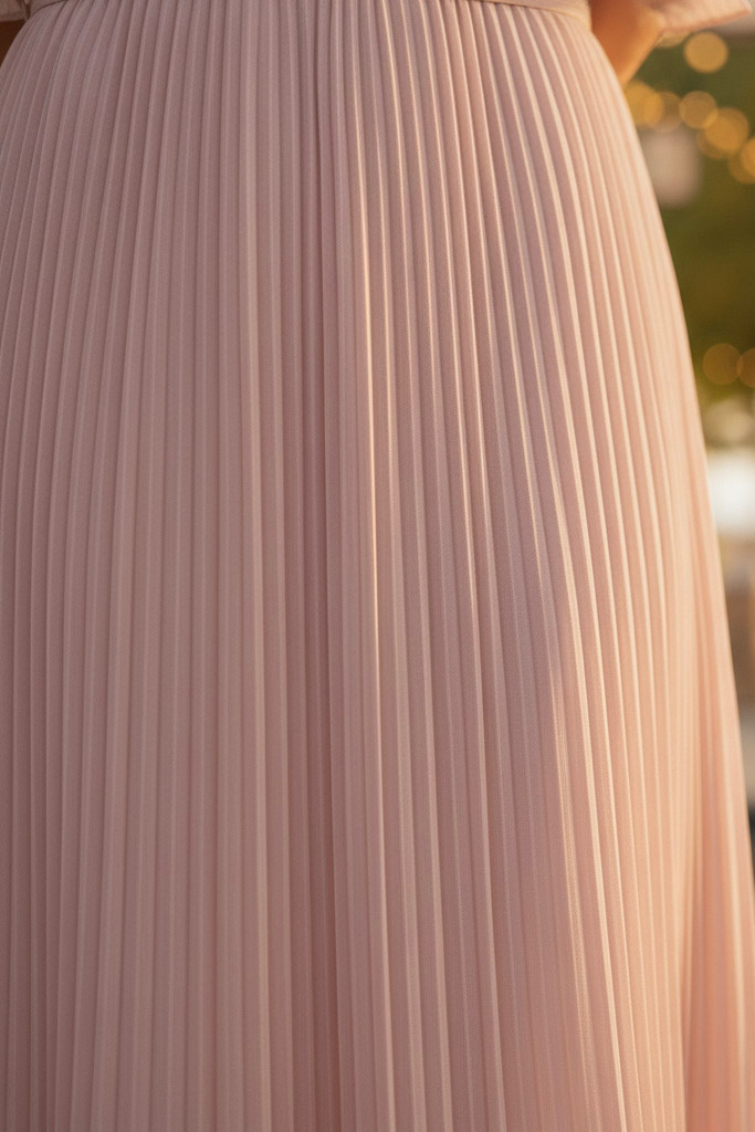 Đầm midi dập ly hồng pastel thời trang Hity