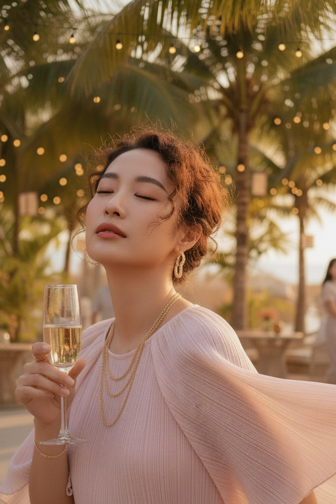 Đầm midi dập ly hồng pastel thời trang Hity