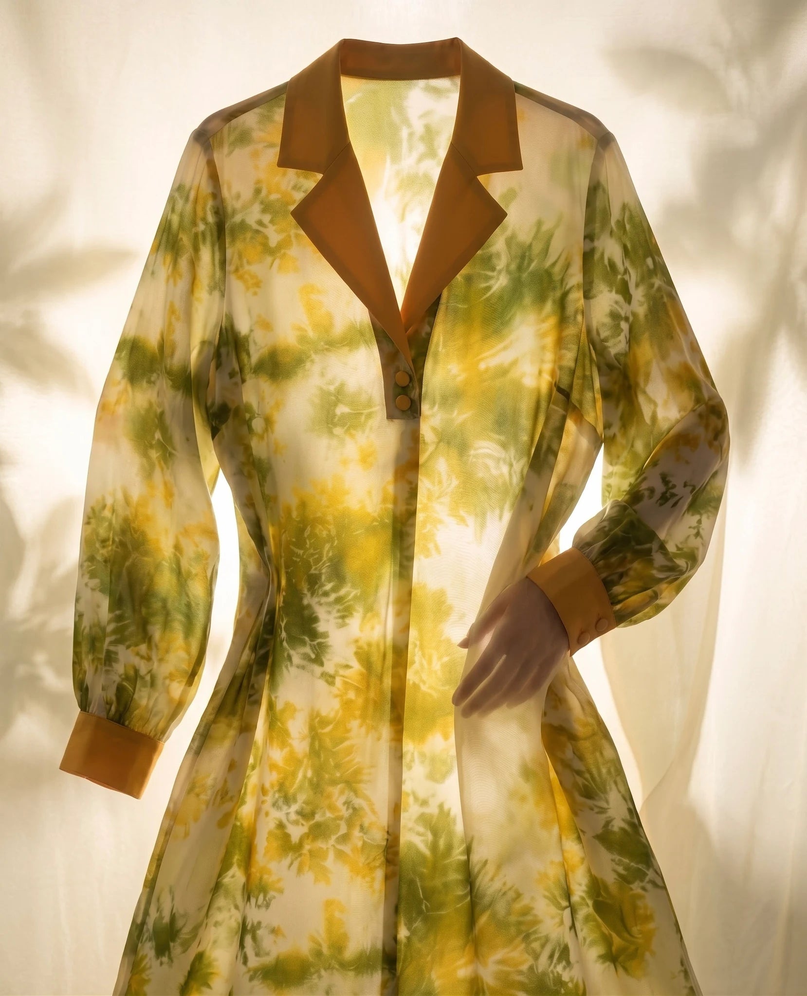 Đầm midi lụa tơ tằm nhuộm loang tie-dye thời trang Hity