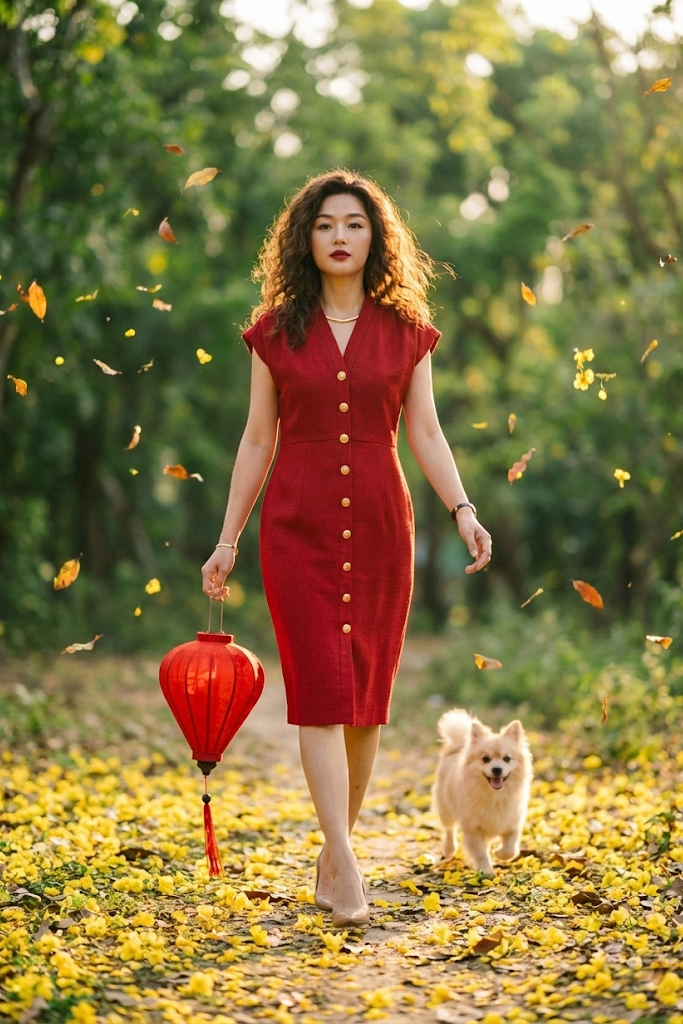 Đầm ôm body tweed đỏ thời trang Hity