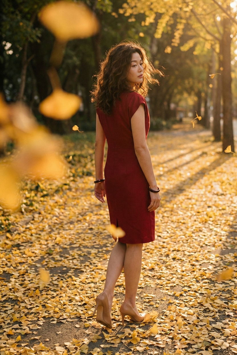 Đầm ôm body tweed đỏ thời trang Hity