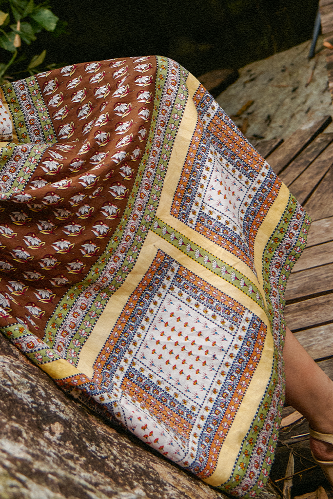 Đầm sơ mi linen thổ cẩm thời trang Hity