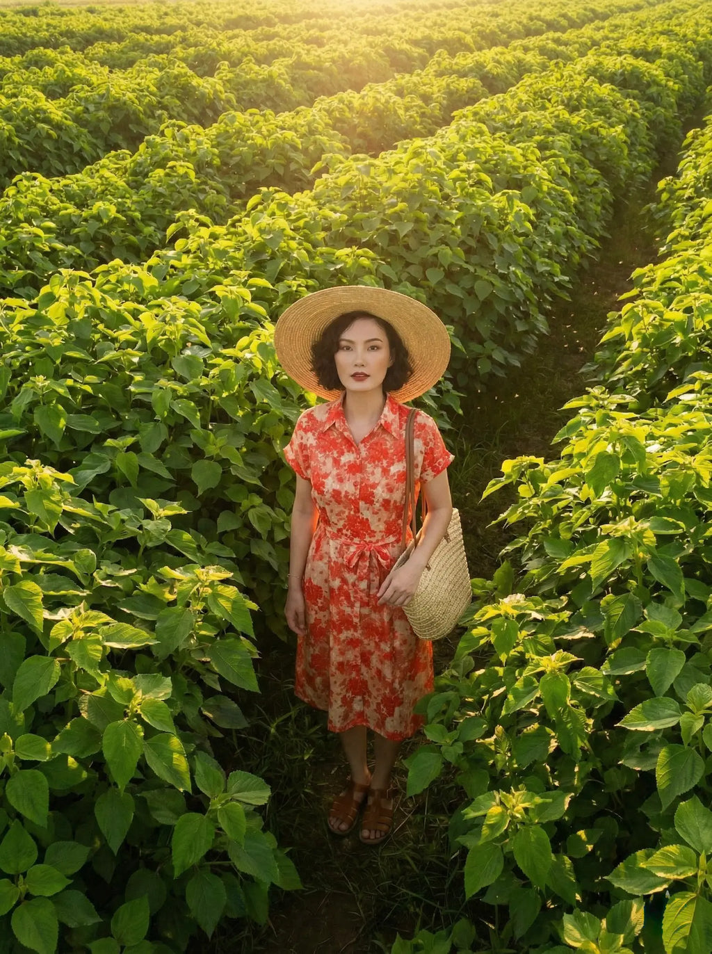 Đầm sơ mi vải gai xanh ramie thời trang Hity