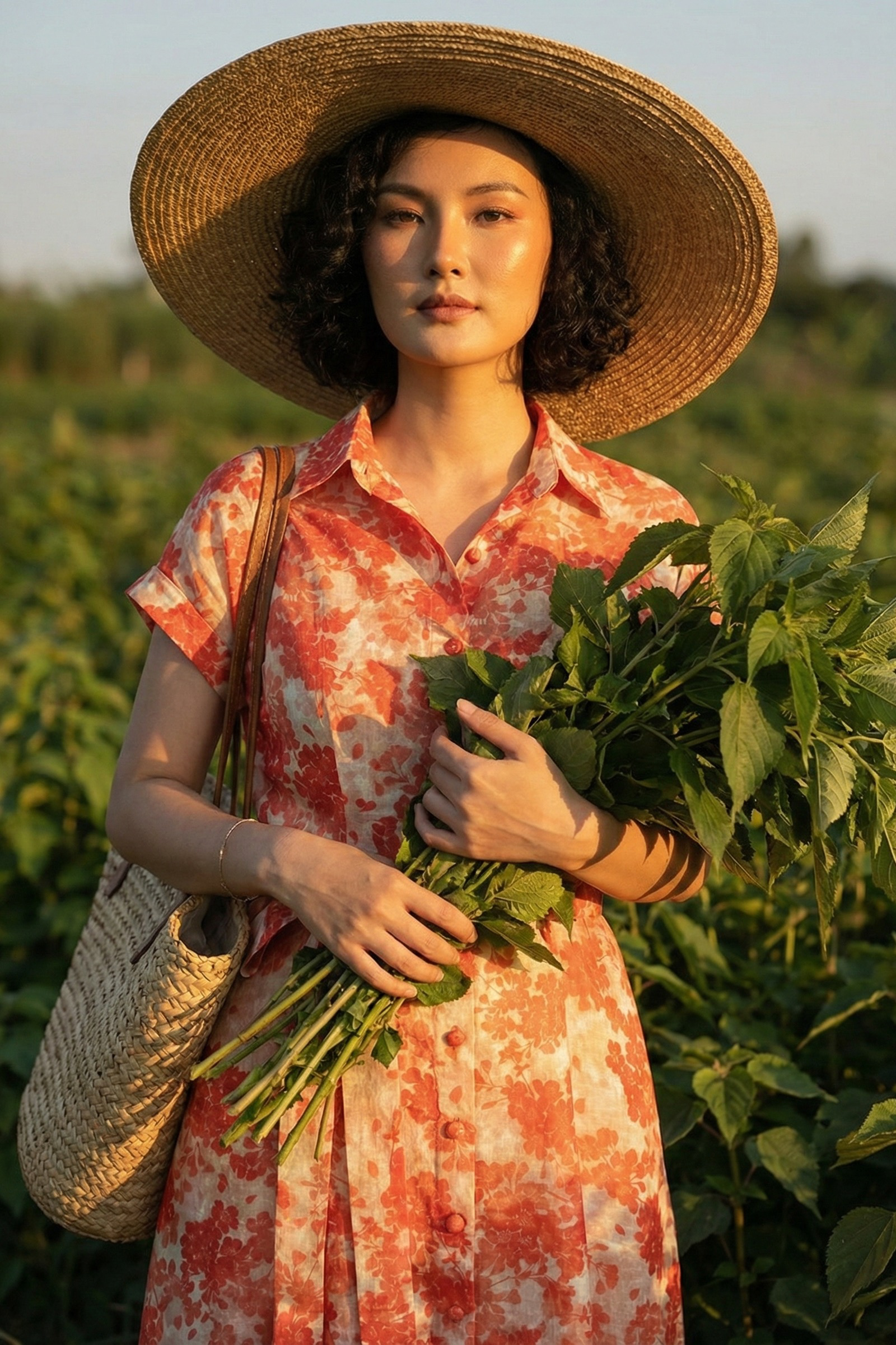 Đầm sơ mi vải gai xanh ramie thời trang Hity