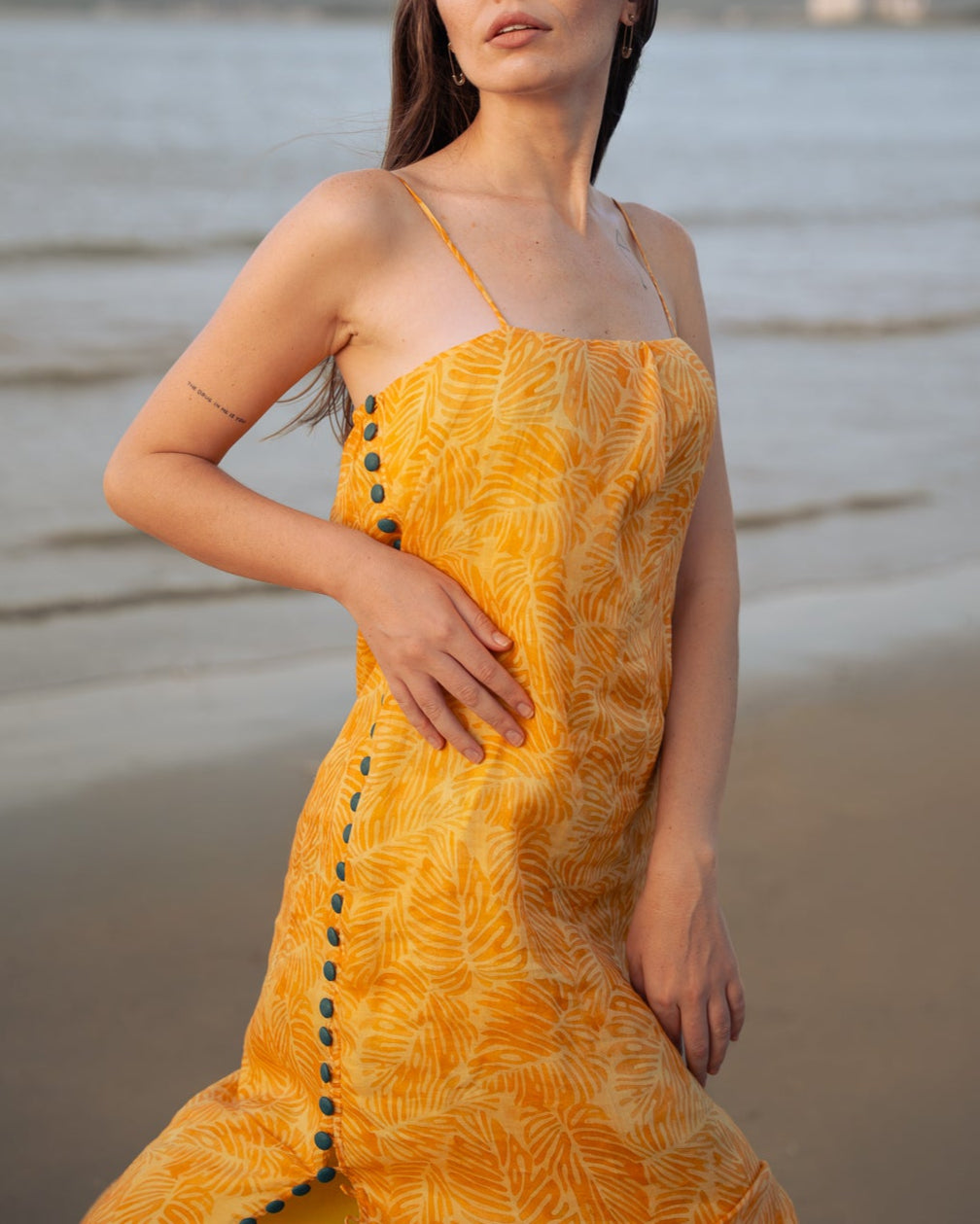 Đầm suông hai dây linen thời trang Hity